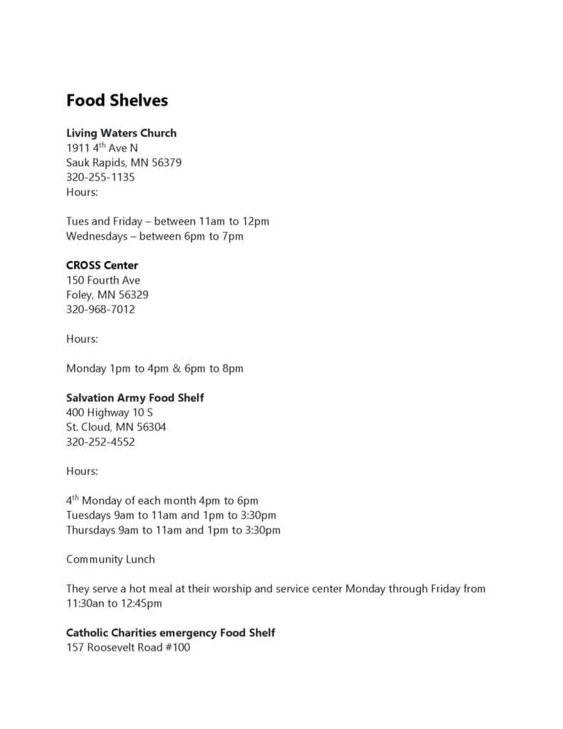 Food Needs Resources Page 3
