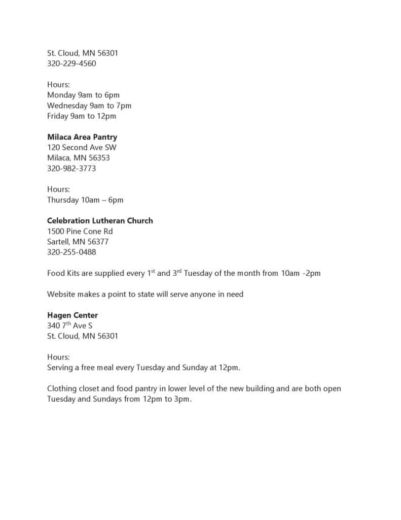 Food Needs Resources Page 4